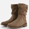 Feyn Giulia Plooi Enkellaarsjes taupe Suede