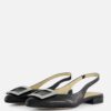 Linea Zeta Slingback Ballerina's zwart Leer