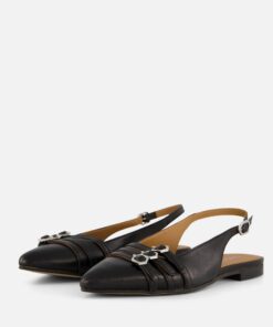 Linea Zeta Slingback Instappers zwart Leer