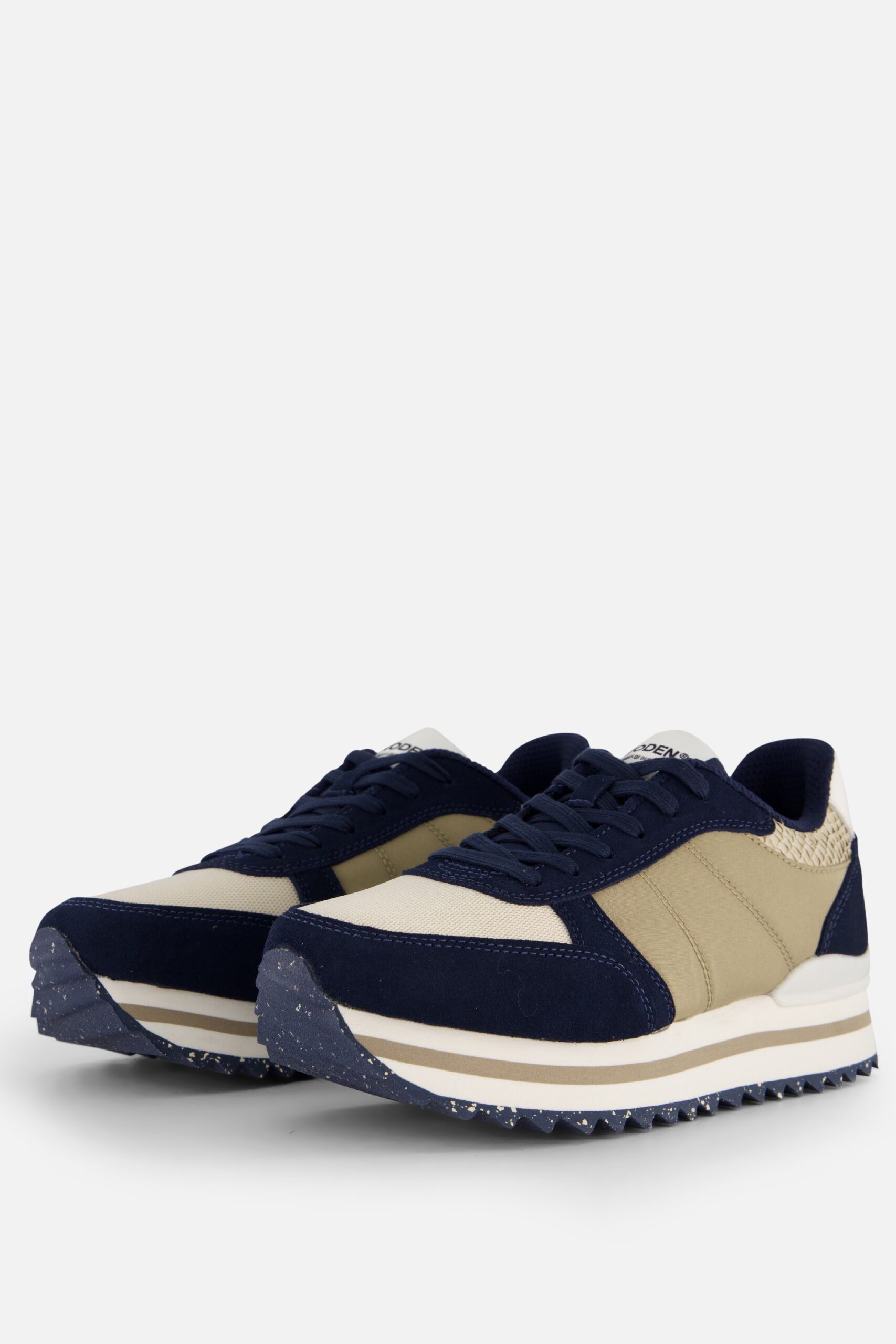 Woden Ronja Plateau Sneakers blauw Leer