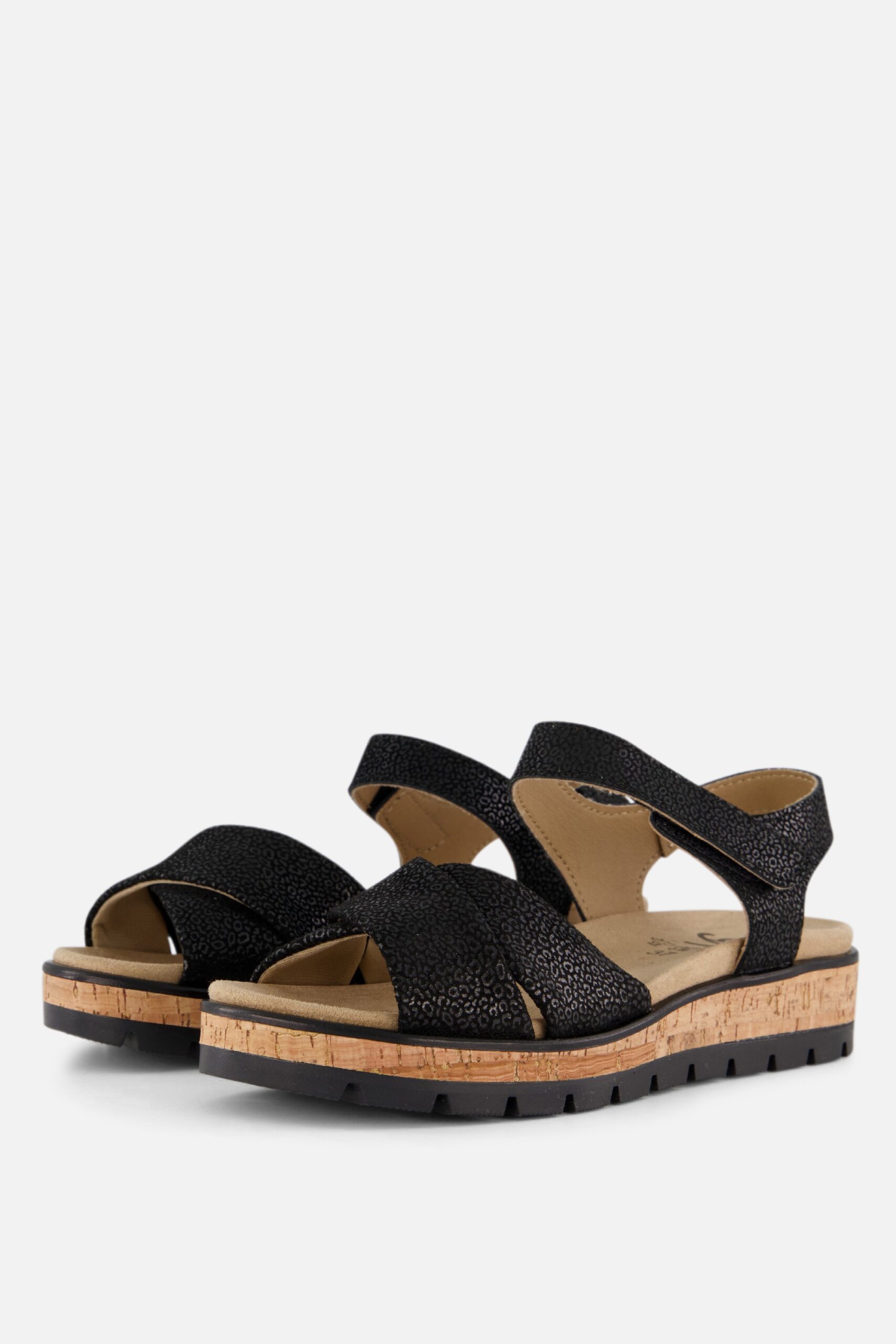 Feyn Mia01 Sandalen zwart Leer