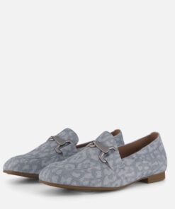 Gabor Leopard Instappers blauw Synthetisch