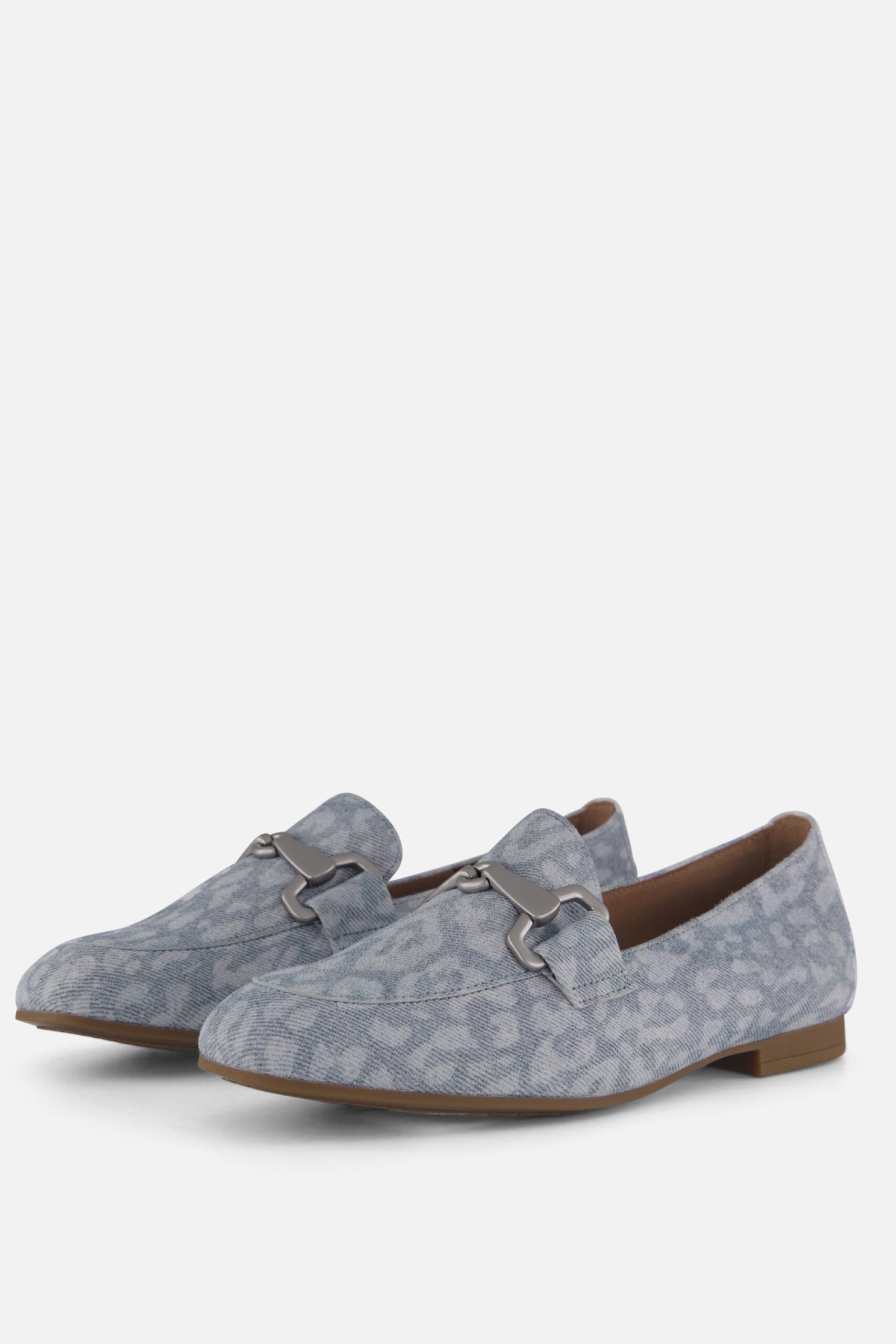 Gabor Leopard Instappers blauw Synthetisch