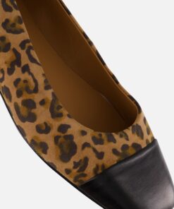 Linea Zeta Leopard Slingbacks zwart Leer