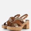 Tamaris Sandalen met hak cognac Synthetisch