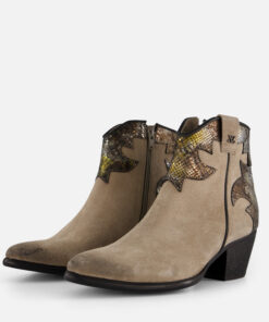 Lazamani Cowboylaarzen taupe Leer