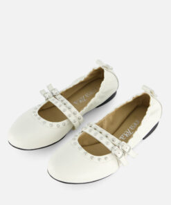 Linea Zeta Ballerina's beige Leer