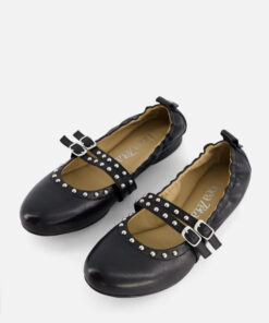 Linea Zeta Ballerina's zwart Leer