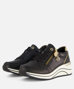 Remonte Wedge Sneakers zwart Synthetisch