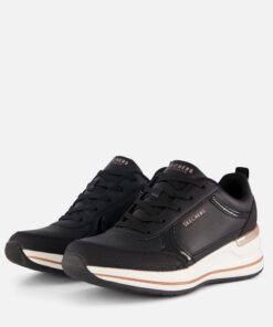 Skechers Billion 2 Fine Shine Wedge Sneakers zwart
