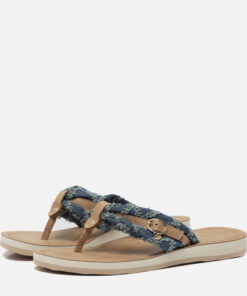 Tamaris Denim Slippers blauw Textiel
