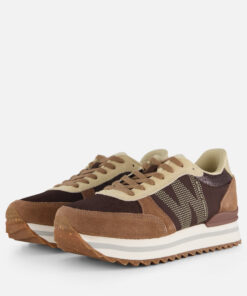 Woden Ronja Plateau Sneakers bruin Suede