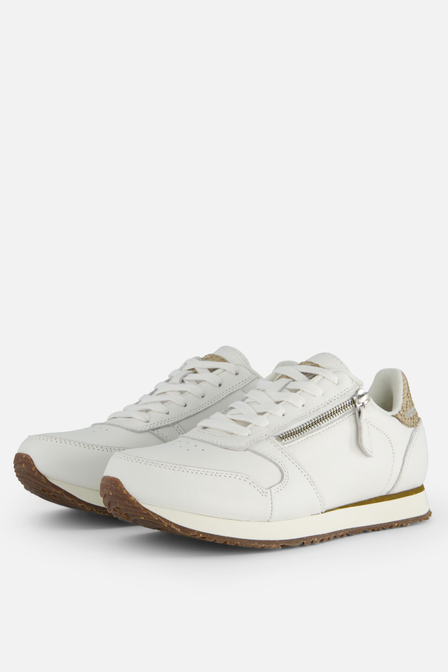 Woden Ydun Zipper Sneakers wit Leer