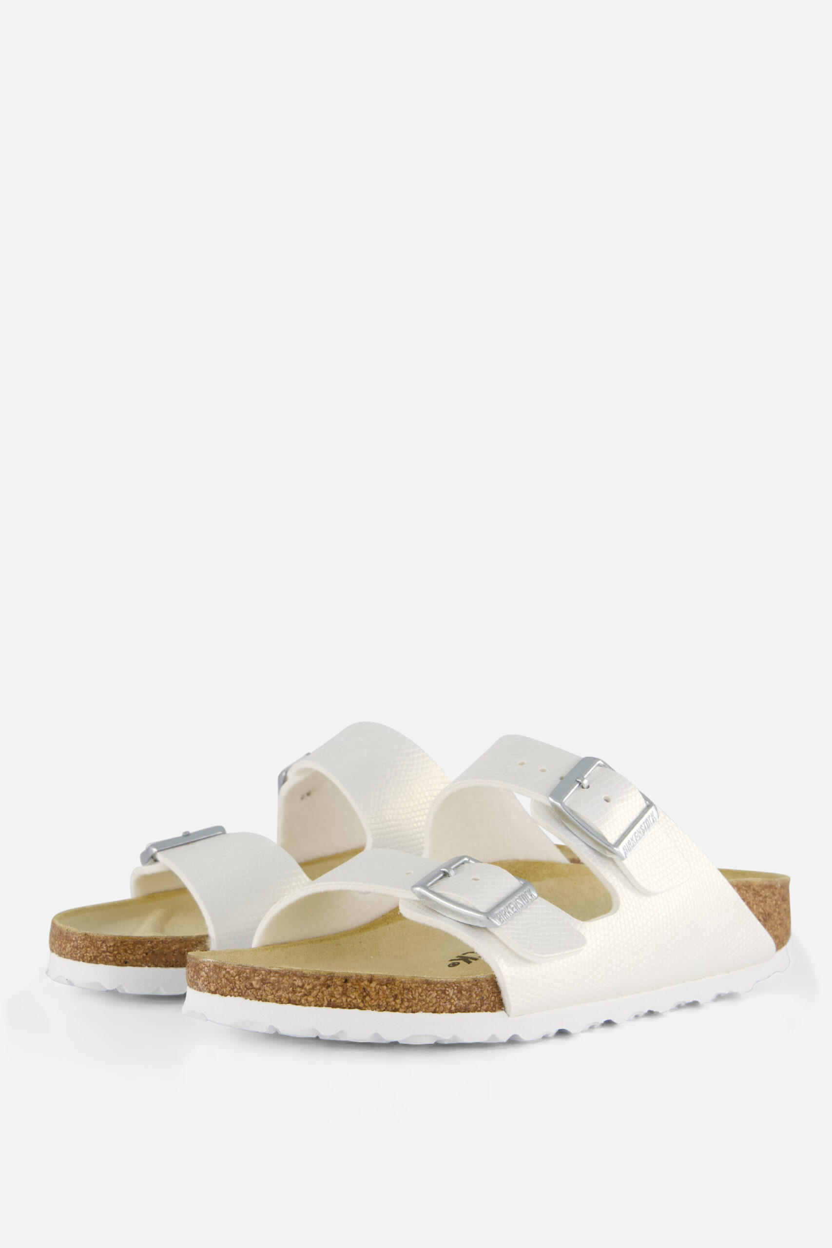 Birkenstock Arizona Slippers wit Imitatieleer