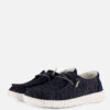 HEYDUDE Wendy Instappers blauw Canvas