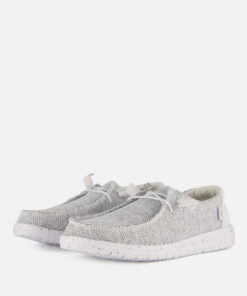 HEYDUDE Wendy Sox Instappers grijs Canvas