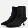 Linea Zeta Enkellaarsjes zwart Suede
