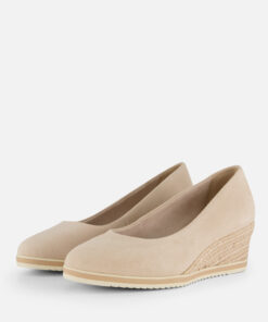 Tamaris Pumps met sleehak beige Leer