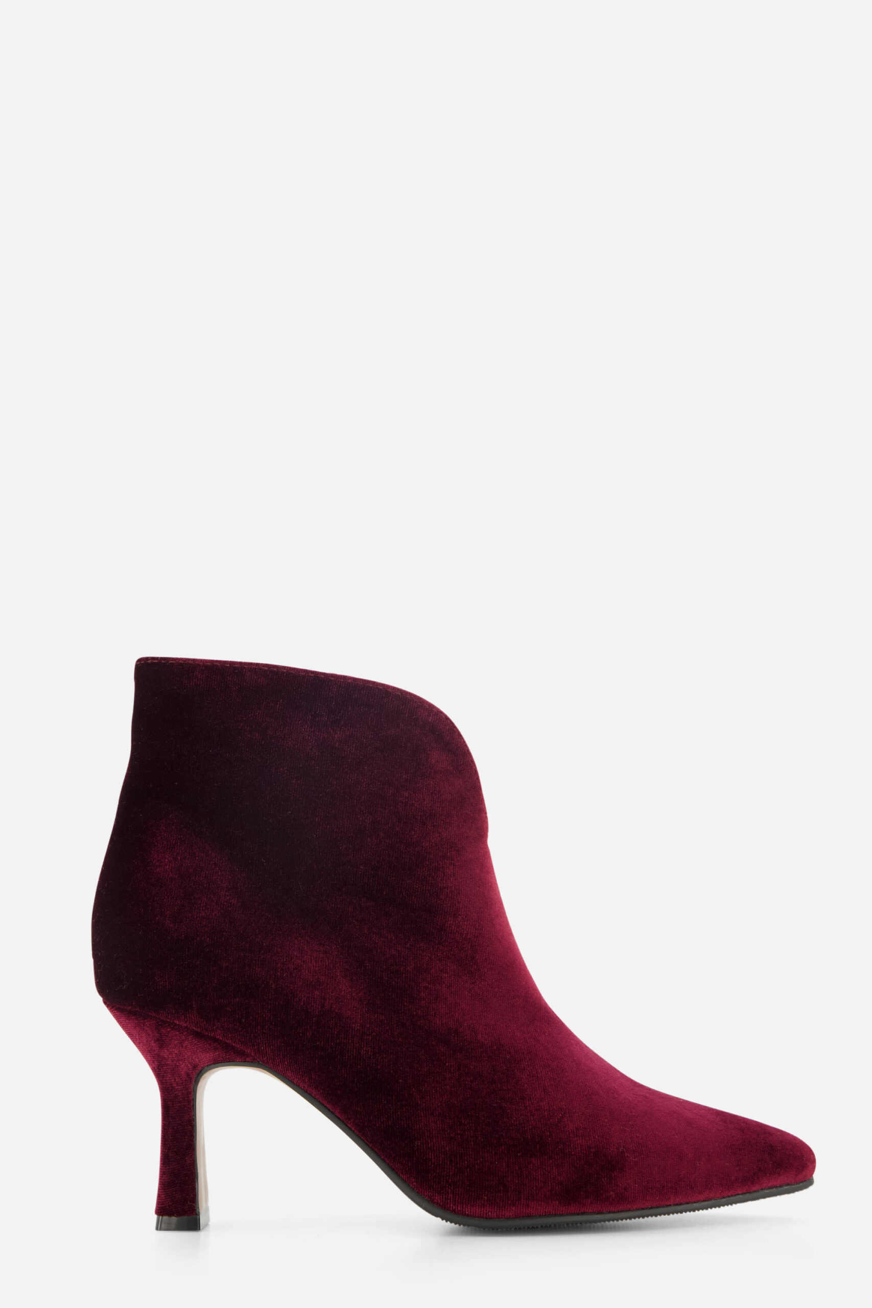 POSH by Poelman Enkellaarsjes bordeaux Textiel