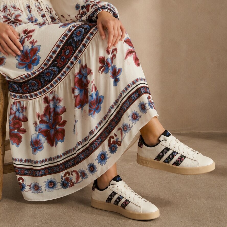 Adidas Grand Court 3.0 Farm Rio Sneakers wit Leer