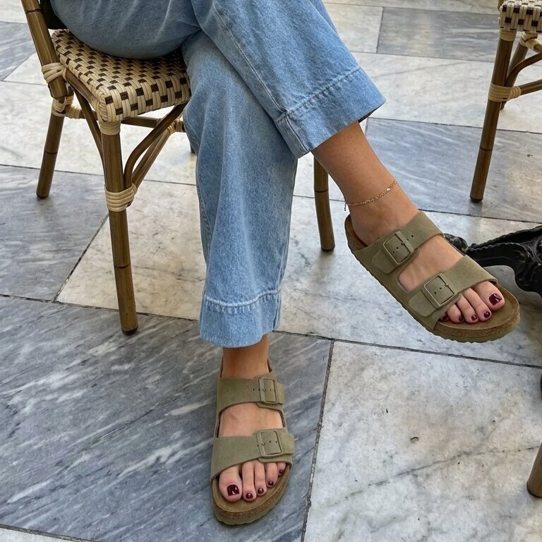 Birkenstock Arizona faded khaki Birko-Flor