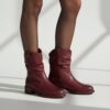 Cellini Plooi Enkellaarsjes rood Nubuck