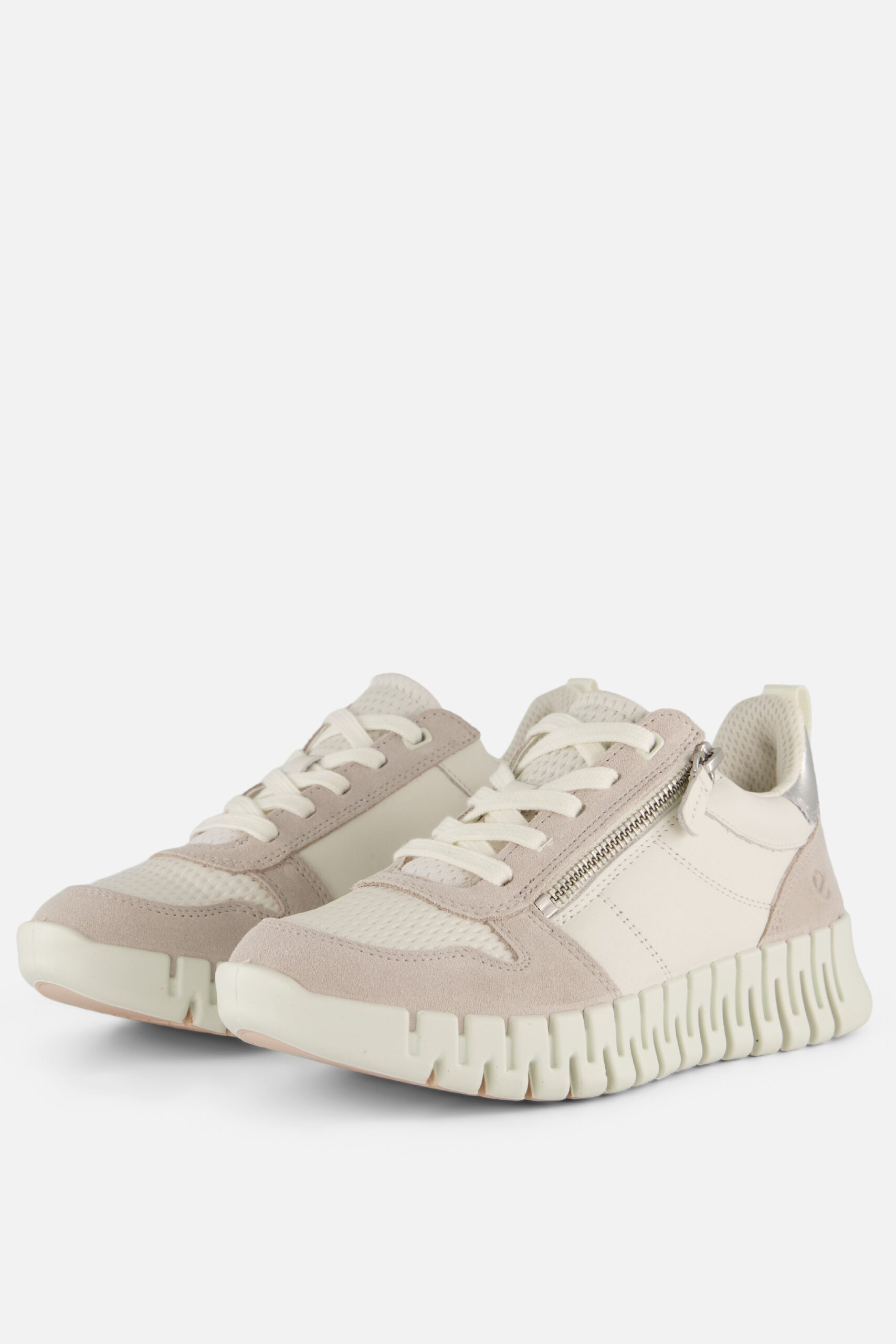 Ecco Gruuv Side Zip Sneakers beige Leer - Image 2