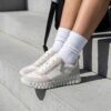 Ecco Gruuv Side Zip Sneakers beige Leer