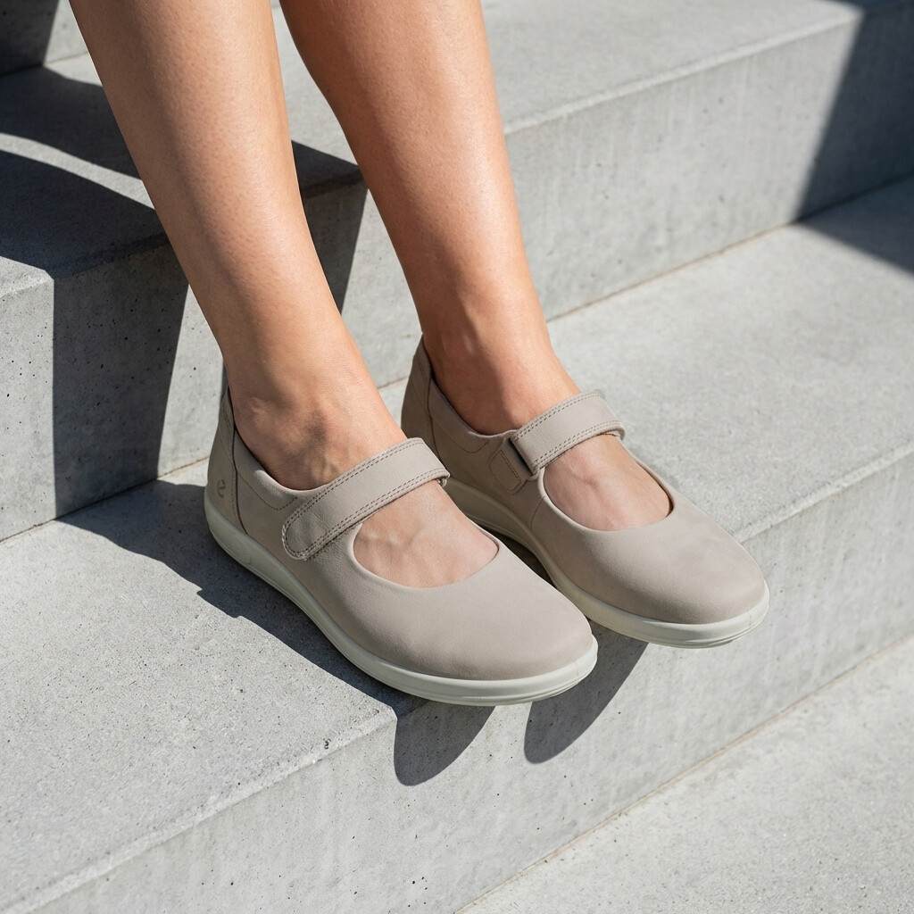 Ecco Soft 2.0 Mary-Jane beige Nubuck