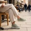 Ecco Soft 7 Side Zip Sneakers groen Nubuck