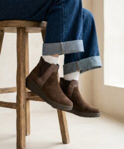 Feyn Enkellaarsjes bruin Suede