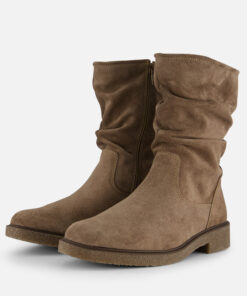 Feyn Giulia Plooi Enkellaarsjes taupe Suede
