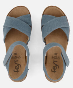 Alternative view of Feyn Mia 01 Sandalen Denim Leer