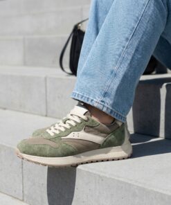 Feyn Sneakers groen Suède