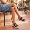 Gabor Rollingsoft Slippers blauw Suède