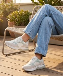 Gabor Rollingsoft Sneakers wit Suéde