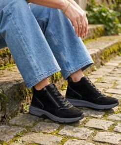 Gabor Rollingsoft Veterboots zwart Suede