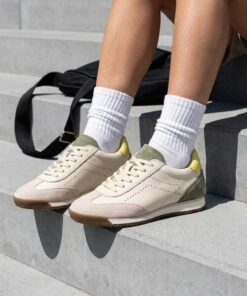Gabor Sneakers wit/ groen Leer
