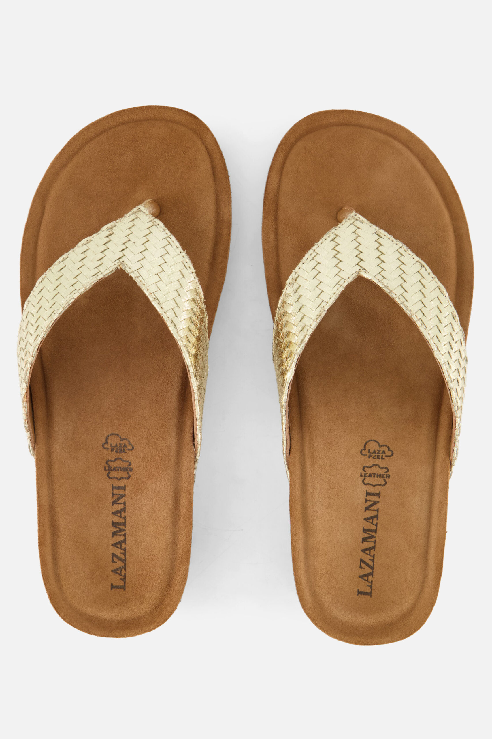 Lazamani Slippers goud Suede - Image 3