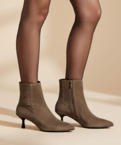 Linea Zeta Enkellaarsjes taupe Suede