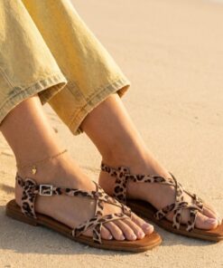 Oh My Sandals Leopard Sandalen beige Leer