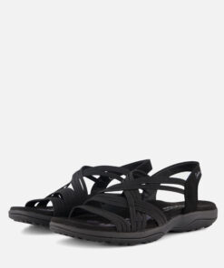 Skechers Reggae Slim Sandalen zwart Textiel