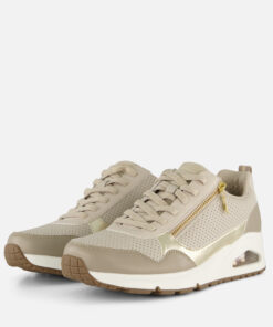 Alternative view of Skechers Uno Metallic Sliders Zip Sneakers taupe