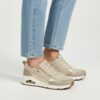 Skechers Uno Metallic Sliders Zip Sneakers taupe
