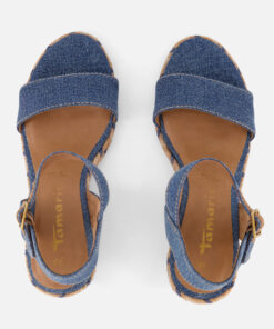 Alternative view of Tamaris Espadrilles met hak blauw Textiel
