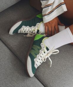 Woden Nanna Sneakers groen Leer