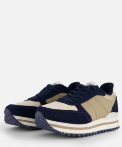 Woden Ronja Plateau Sneakers blauw Leer