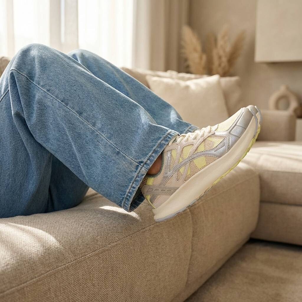Woden Ronja Sneakers geel Mesh/ Leer