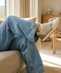 Woden Ronja Sneakers groen Leer